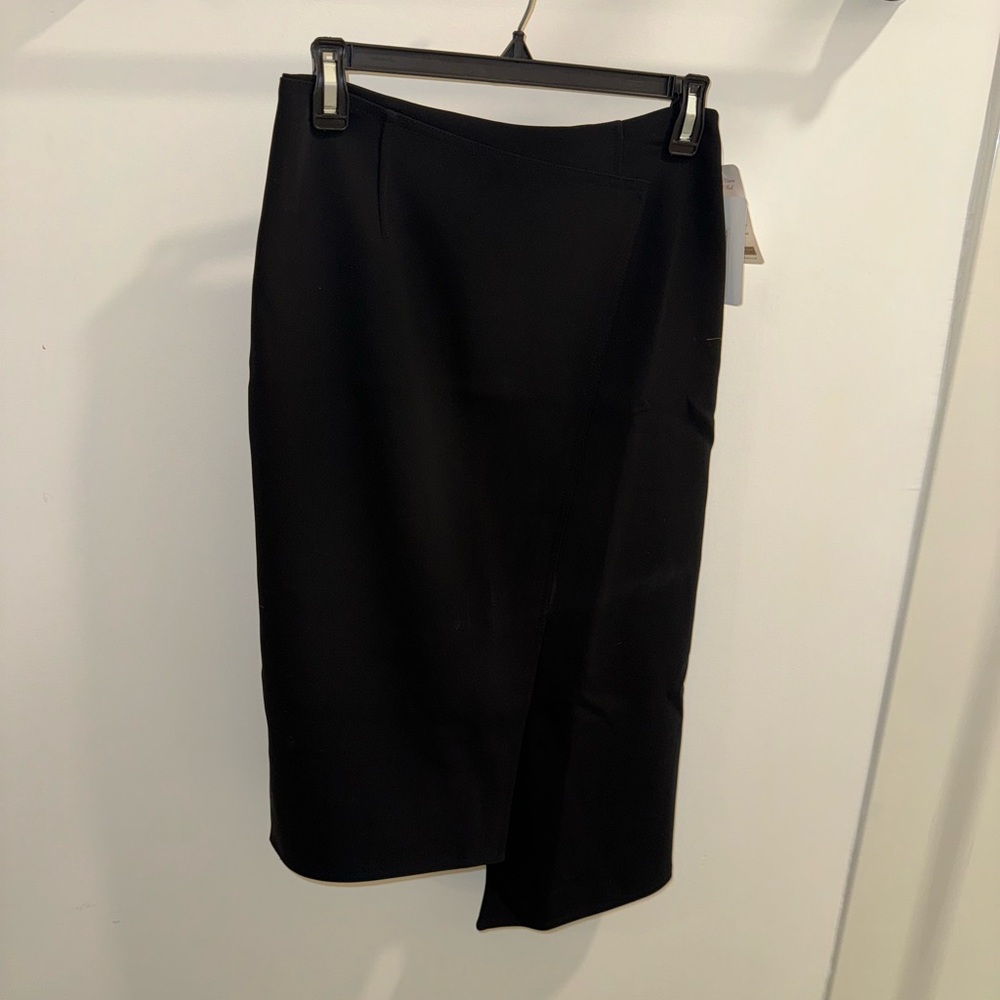 Top stitch wrap pencil skirt